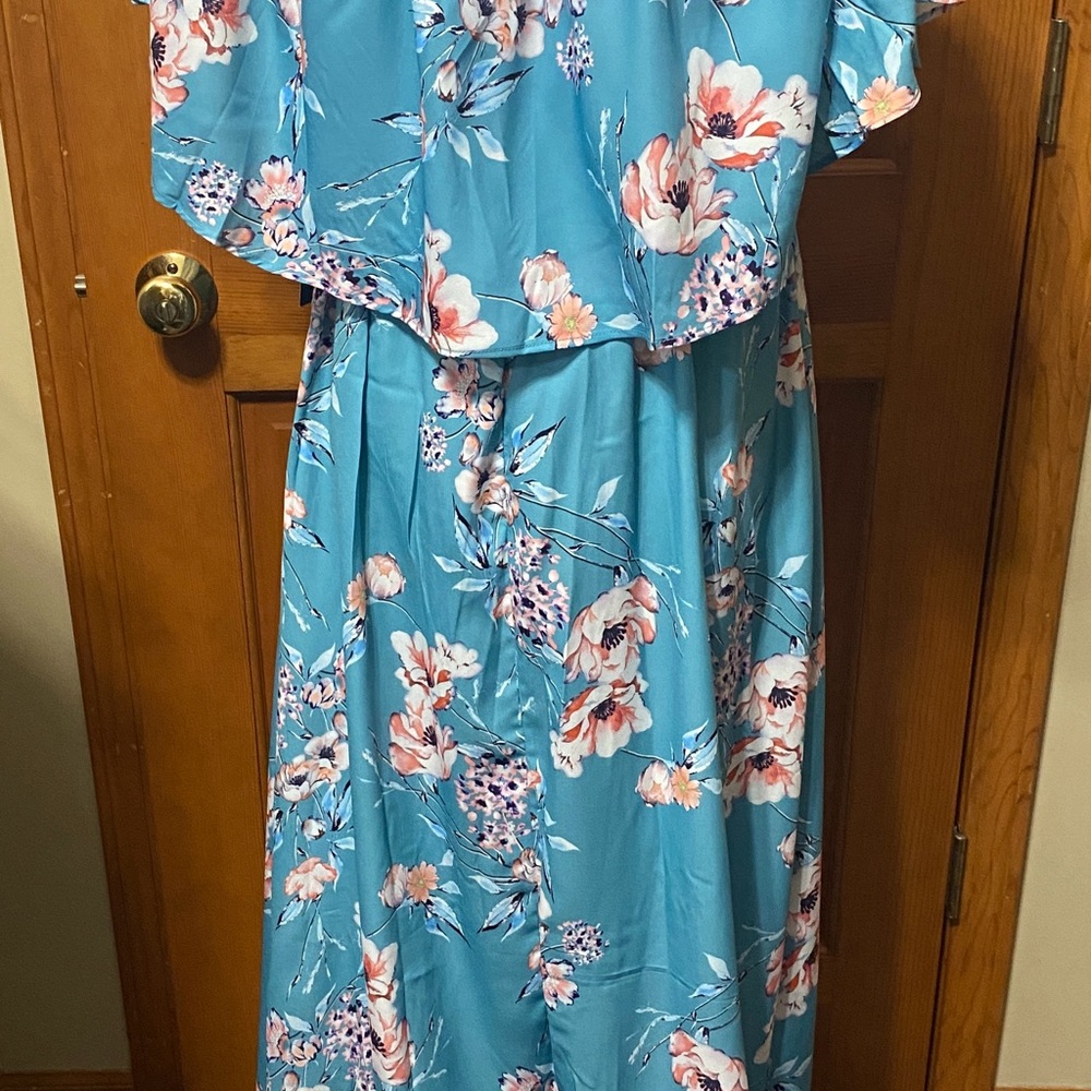NWT Plus Size Floral Off-Shoulder Maxi Dress - Picture 4 of 5